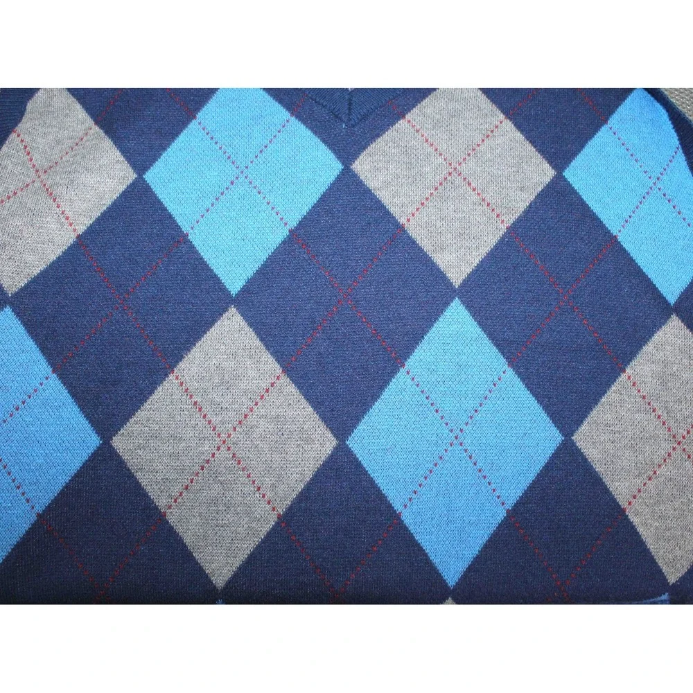 Kallspin Argyle Tri Blend V-Neck Preppy Sleeveless‎ Sweater Vest Mens Size XLT